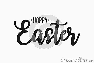 Happy Easter text banner. Easter lettering typography background. Vector Vector Illustration